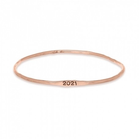 Bracciale dell'Anno Tondo in Oro Rosa 9kt Personalizzato - Medium