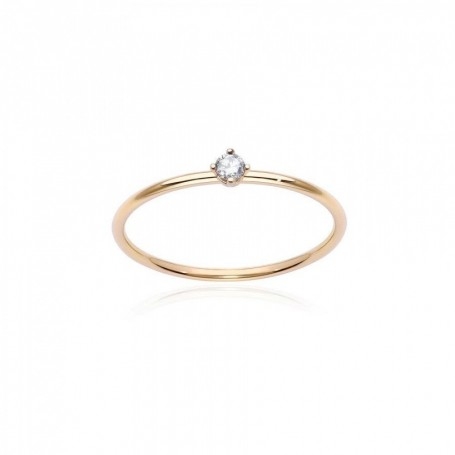 Burato Gioielli Anello White Solitaire Yellow M