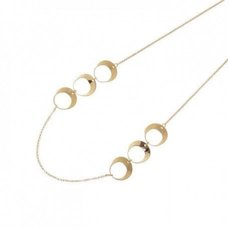 Aquaforte Collana Lune con sei elementi lucidi e spazzolati