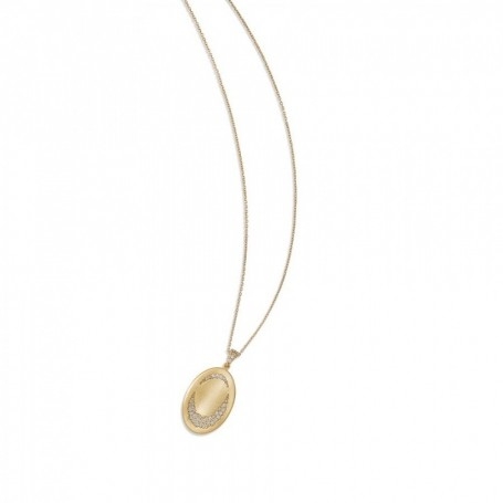 Aquaforte Collana Ovali Preziosi con pendente grande con pavè di zirconi