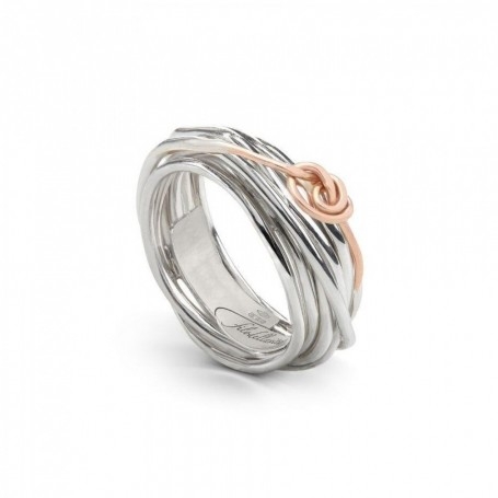 Rubinia Filodellavita Classic 7 Fili In Argento e Nodino Filodamore In Oro Rosa 9kt