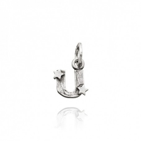 Charm Giovanni Raspini Lettera U Con Stelle Argento