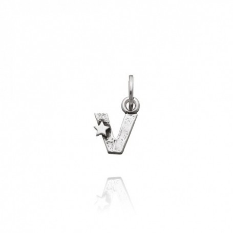 Charm Giovanni Raspini Lettera V Con Stelle Argento