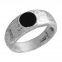 Raspini Anello Martellato Onice Argento Acciaio