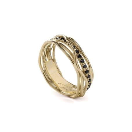 Rubinia Filodellavita Classic 7 Fili In Oro Giallo 9kt E Diamanti Black