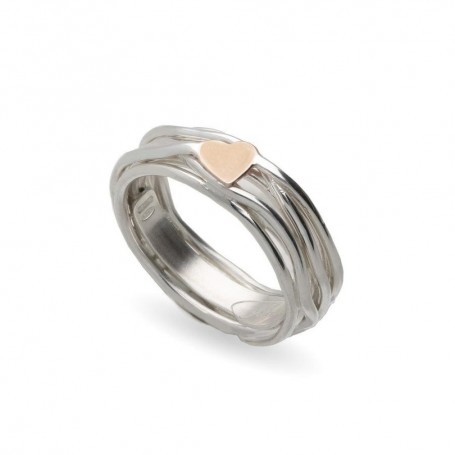 Rubinia Filodellavita Classic 7 Fili In Argento E Cuore Oro Rosa 9kt