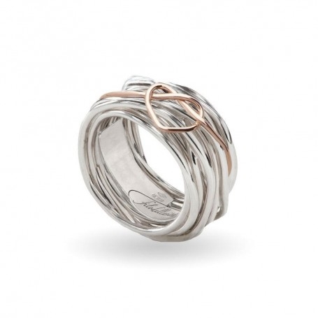 Rubinia Filodellavita Classic 13 Fili In Argento E Cuore Annodato Oro Rosa 9kt