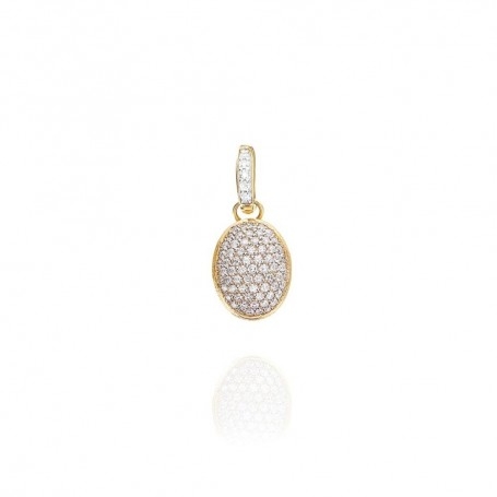 Charm Nanis "Boules" in oro inciso a mano e pavè di diamanti (piccolo)