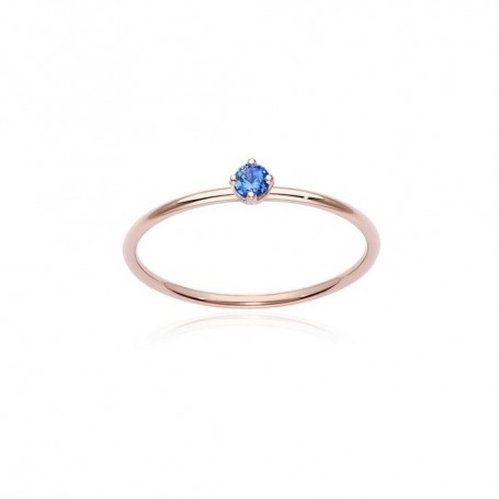 Burato Gioielli Anello Blu Solitaire