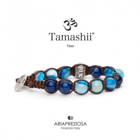 Tamashii Ruota della Preghiera Agata Blu striata
