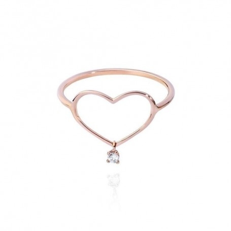 Burato Gioielli Anello Cuore Solitaire