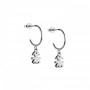 ORECCHINI A CERCHIETTO CON SAGOMA BIMBA IN ORO BIANCO 9KT