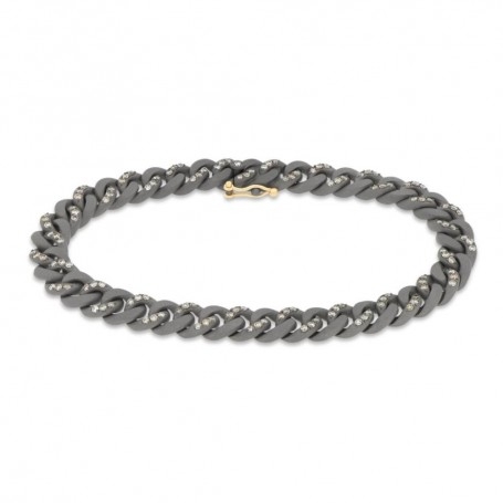 Bracciale ManoJ In Titanio e Diamanti Brown