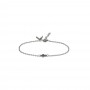 Bracciale In Titanio Con Croce e Diamanti Neri